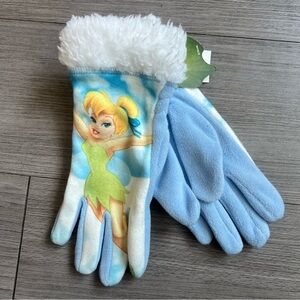 NWT Deadstock Girl’s Disney Store Tinkerbell Fur Trimmed Gloves 3-4 Years